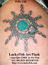 Lunar Moon Eclipse Tattoo with Celtic Design – LuckyFish Art